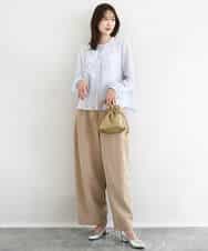 FKLFD10170 MK MICHEL KLEIN(MK ミッシェルクラン) バレルシルエットパンツ/洗える ベージュ