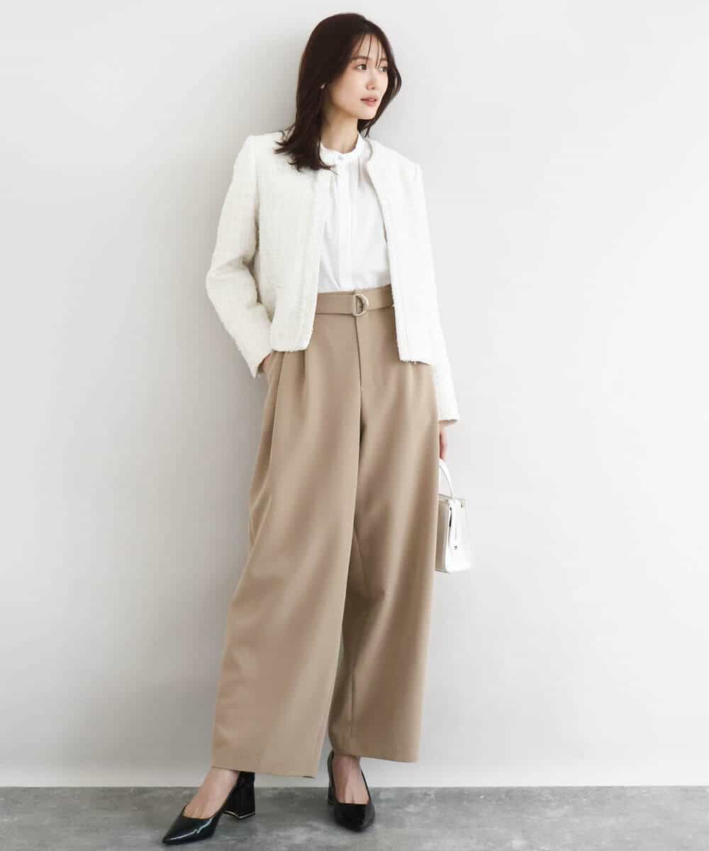 FKLFD10170 MK MICHEL KLEIN(MK ミッシェルクラン) バレルシルエットパンツ/洗える ベージュ