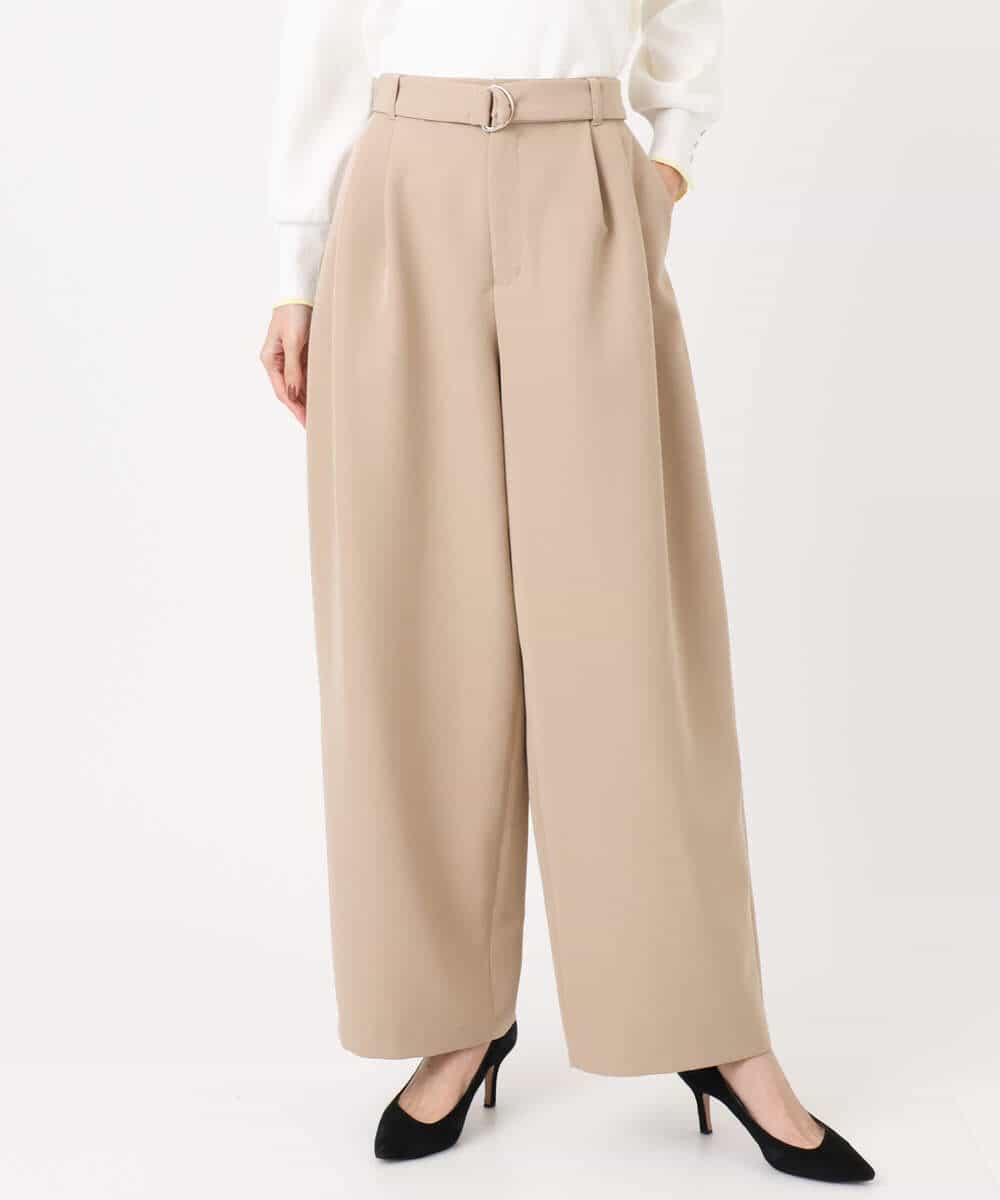 FKLFD10170 MK MICHEL KLEIN(MK ミッシェルクラン) バレルシルエットパンツ/洗える ベージュ