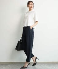 FKLFD11150 MK MICHEL KLEIN(MK ミッシェルクラン) [防シワ/ストレッチ/洗える]セットアップ対応/ダブルクロス テーパードパンツ グレージュ