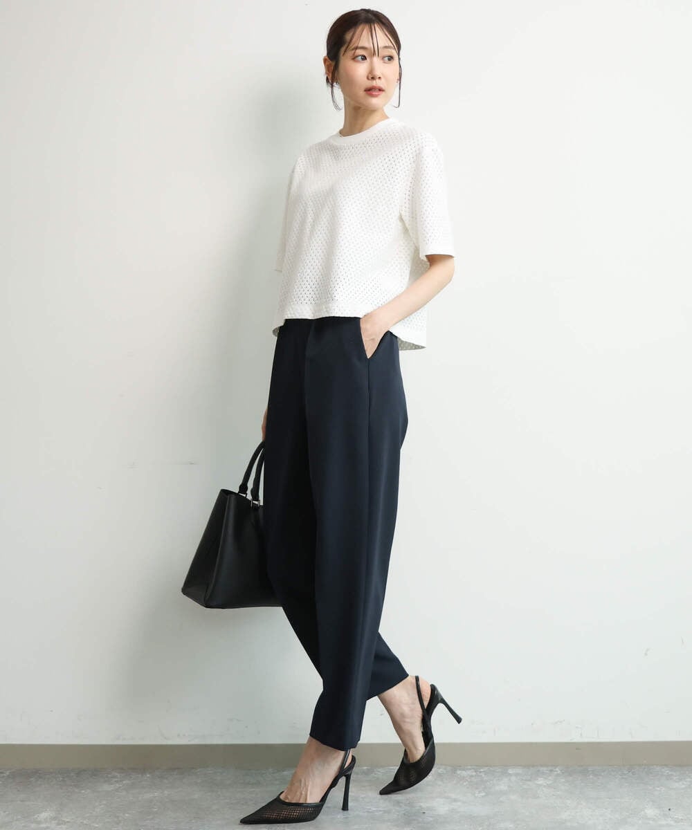 FKLFD11150 MK MICHEL KLEIN(MK ミッシェルクラン) [防シワ/ストレッチ/洗える]セットアップ対応/ダブルクロス テーパードパンツ グレージュ