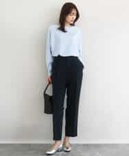 FKLFD11150 MK MICHEL KLEIN(MK ミッシェルクラン) ダブルクロス テーパードパンツ/セットアップ対応/防シワ/ストレッチ/洗える グレージュ