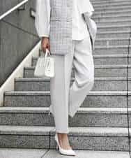 FKLFD11150 MK MICHEL KLEIN(MK ミッシェルクラン) ダブルクロス テーパードパンツ/セットアップ対応/防シワ/ストレッチ/洗える グレージュ