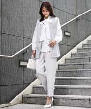 FKLFD11150 MK MICHEL KLEIN(MK ミッシェルクラン) ダブルクロス テーパードパンツ/セットアップ対応/防シワ/ストレッチ/洗える グレージュ