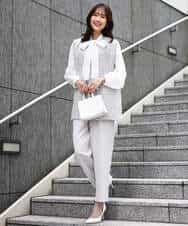 FKLFD11150 MK MICHEL KLEIN(MK ミッシェルクラン) ダブルクロス テーパードパンツ/セットアップ対応/防シワ/ストレッチ/洗える グレージュ