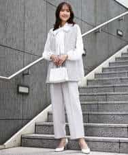 FKLFD11150 MK MICHEL KLEIN(MK ミッシェルクラン) ダブルクロス テーパードパンツ/セットアップ対応/防シワ/ストレッチ/洗える グレージュ