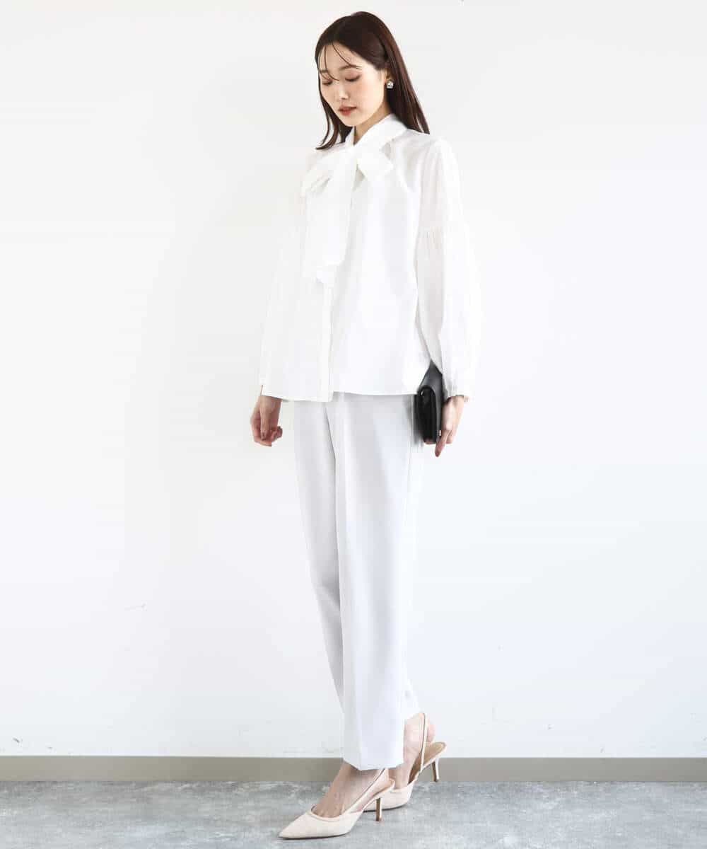 FKLFD11150 MK MICHEL KLEIN(MK ミッシェルクラン) ダブルクロス テーパードパンツ/セットアップ対応/防シワ/ストレッチ/洗える グレージュ