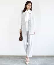 FKLFD11150 MK MICHEL KLEIN(MK ミッシェルクラン) ダブルクロス テーパードパンツ/セットアップ対応/防シワ/ストレッチ/洗える グレージュ