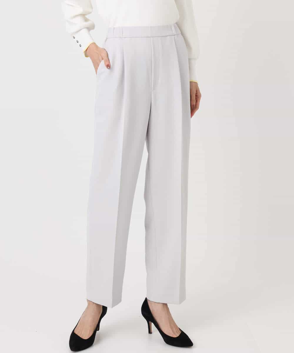 FKLFD11150 MK MICHEL KLEIN(MK ミッシェルクラン) ダブルクロス テーパードパンツ/セットアップ対応/防シワ/ストレッチ/洗える グレージュ