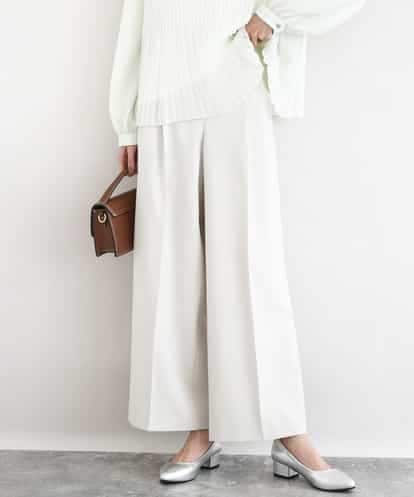 FKLFD15170 MK MICHEL KLEIN 2タックストレートワイドパンツ/洗える