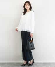 FKLFD15170 MK MICHEL KLEIN(MK ミッシェルクラン) 2タックストレートワイドパンツ/洗える ベージュ