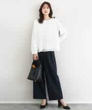 FKLFD15170 MK MICHEL KLEIN(MK ミッシェルクラン) 2タックストレートワイドパンツ/洗える ベージュ