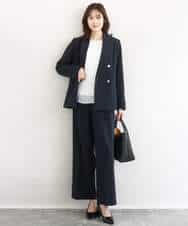 FKLFD15170 MK MICHEL KLEIN(MK ミッシェルクラン) 2タックストレートワイドパンツ/洗える ベージュ