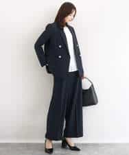 FKLFD15170 MK MICHEL KLEIN(MK ミッシェルクラン) 2タックストレートワイドパンツ/洗える ベージュ