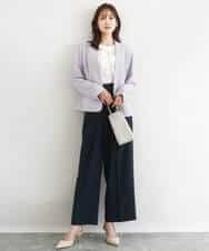 FKLFD15170 MK MICHEL KLEIN(MK ミッシェルクラン) 2タックストレートワイドパンツ/洗える ベージュ