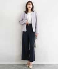 FKLFD15170 MK MICHEL KLEIN(MK ミッシェルクラン) 2タックストレートワイドパンツ/洗える ベージュ