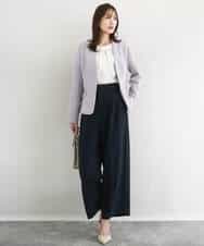 FKLFD15170 MK MICHEL KLEIN(MK ミッシェルクラン) 2タックストレートワイドパンツ/洗える ベージュ