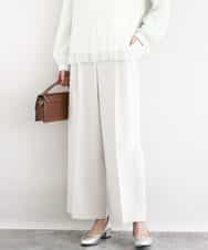 FKLFD15170 MK MICHEL KLEIN(MK ミッシェルクラン) 2タックストレートワイドパンツ/洗える ベージュ