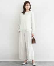 FKLFD15170 MK MICHEL KLEIN(MK ミッシェルクラン) 2タックストレートワイドパンツ/洗える ベージュ