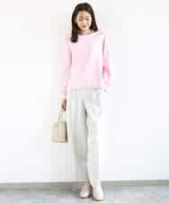 FKLFD15170 MK MICHEL KLEIN(MK ミッシェルクラン) 2タックストレートワイドパンツ/洗える ベージュ