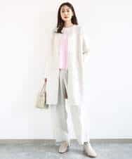 FKLFD15170 MK MICHEL KLEIN(MK ミッシェルクラン) 2タックストレートワイドパンツ/洗える ベージュ