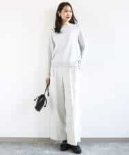 FKLFD15170 MK MICHEL KLEIN(MK ミッシェルクラン) 2タックストレートワイドパンツ/洗える ベージュ