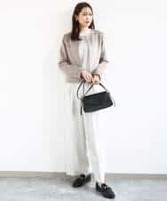 FKLFD15170 MK MICHEL KLEIN(MK ミッシェルクラン) 2タックストレートワイドパンツ/洗える ベージュ