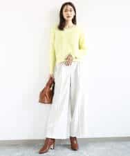 FKLFD15170 MK MICHEL KLEIN(MK ミッシェルクラン) 2タックストレートワイドパンツ/洗える ベージュ