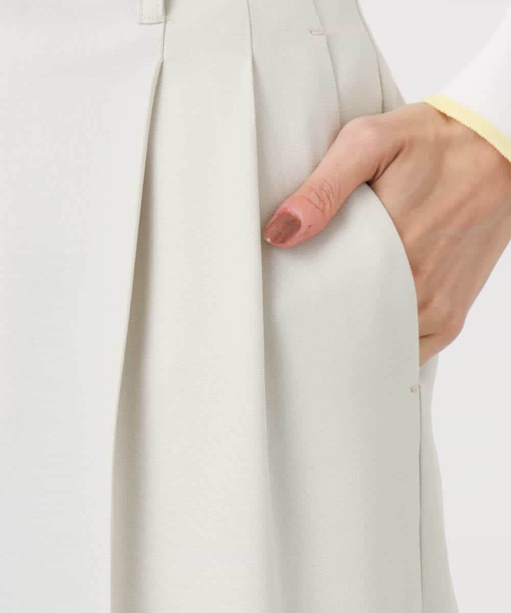 FKLFD15170 MK MICHEL KLEIN(MK ミッシェルクラン) 2タックストレートワイドパンツ/洗える ベージュ