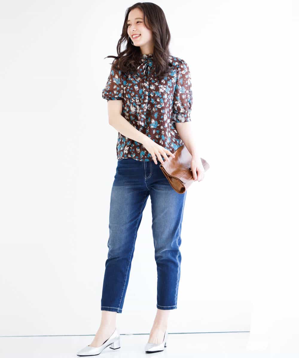 FKLFJ35130 MK MICHEL KLEIN(MK ミッシェルクラン) 【洗える】ベーシックデニムパンツ ブルー