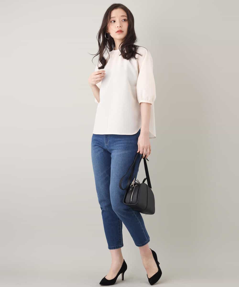 FKLFJ35130 MK MICHEL KLEIN(MK ミッシェルクラン) 【洗える】ベーシックデニムパンツ ブルー