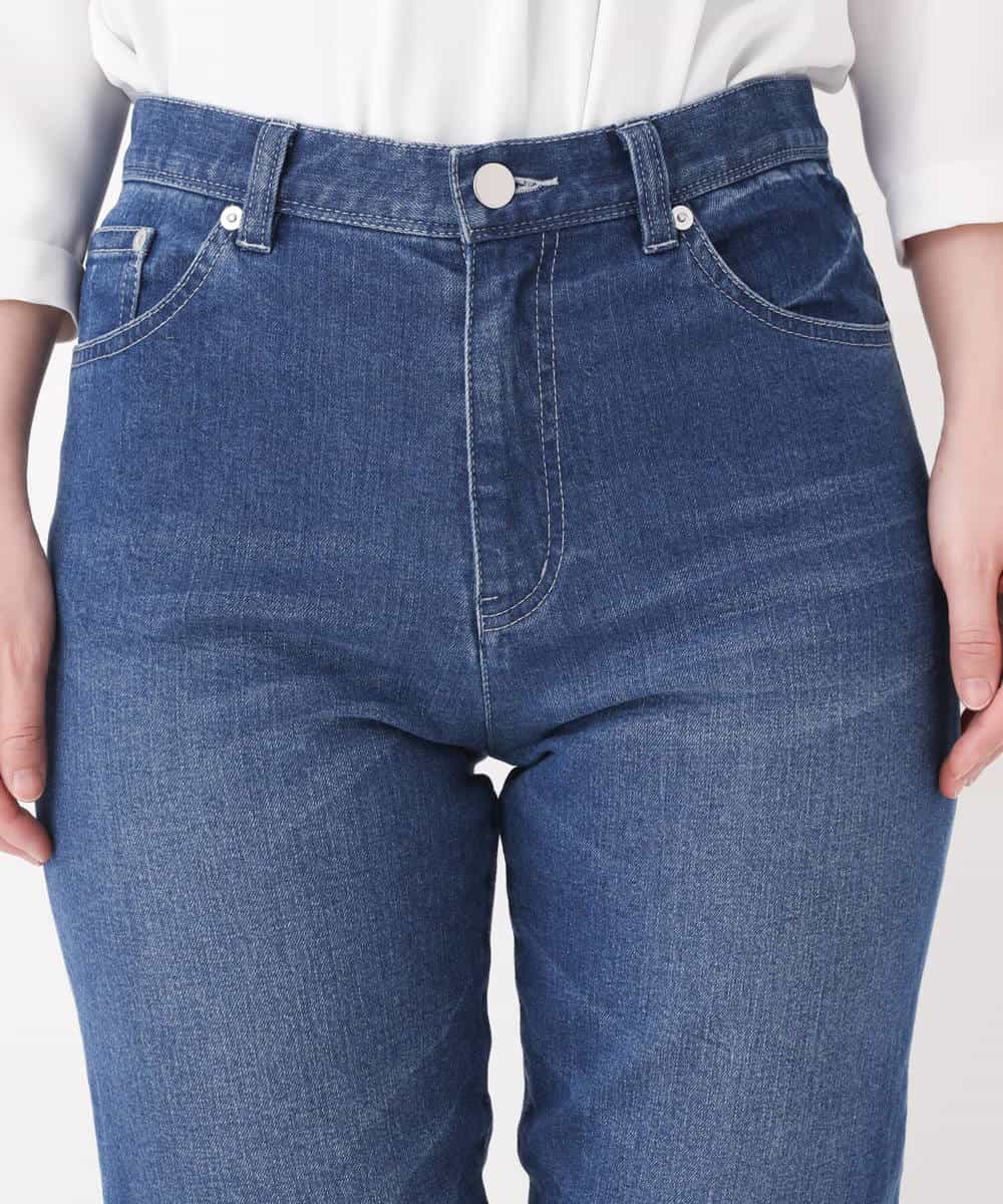 FKLFJ35130 MK MICHEL KLEIN(MK ミッシェルクラン) 【洗える】ベーシックデニムパンツ ブルー