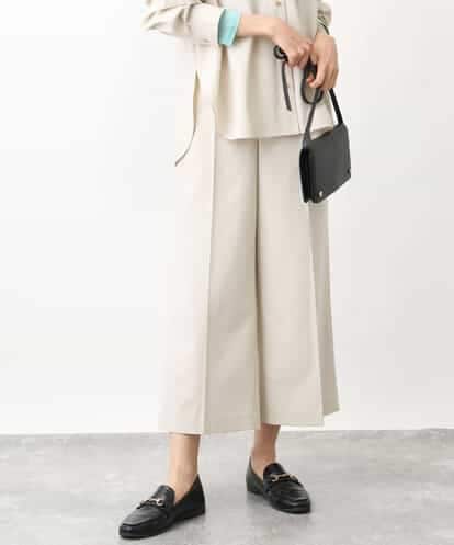 FKLFV14150  ストレッチワイドクロップドパンツ/洗える