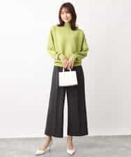FKLFV14150 MK MICHEL KLEIN(MK ミッシェルクラン) ストレッチワイドクロップドパンツ/洗える ダークグレー