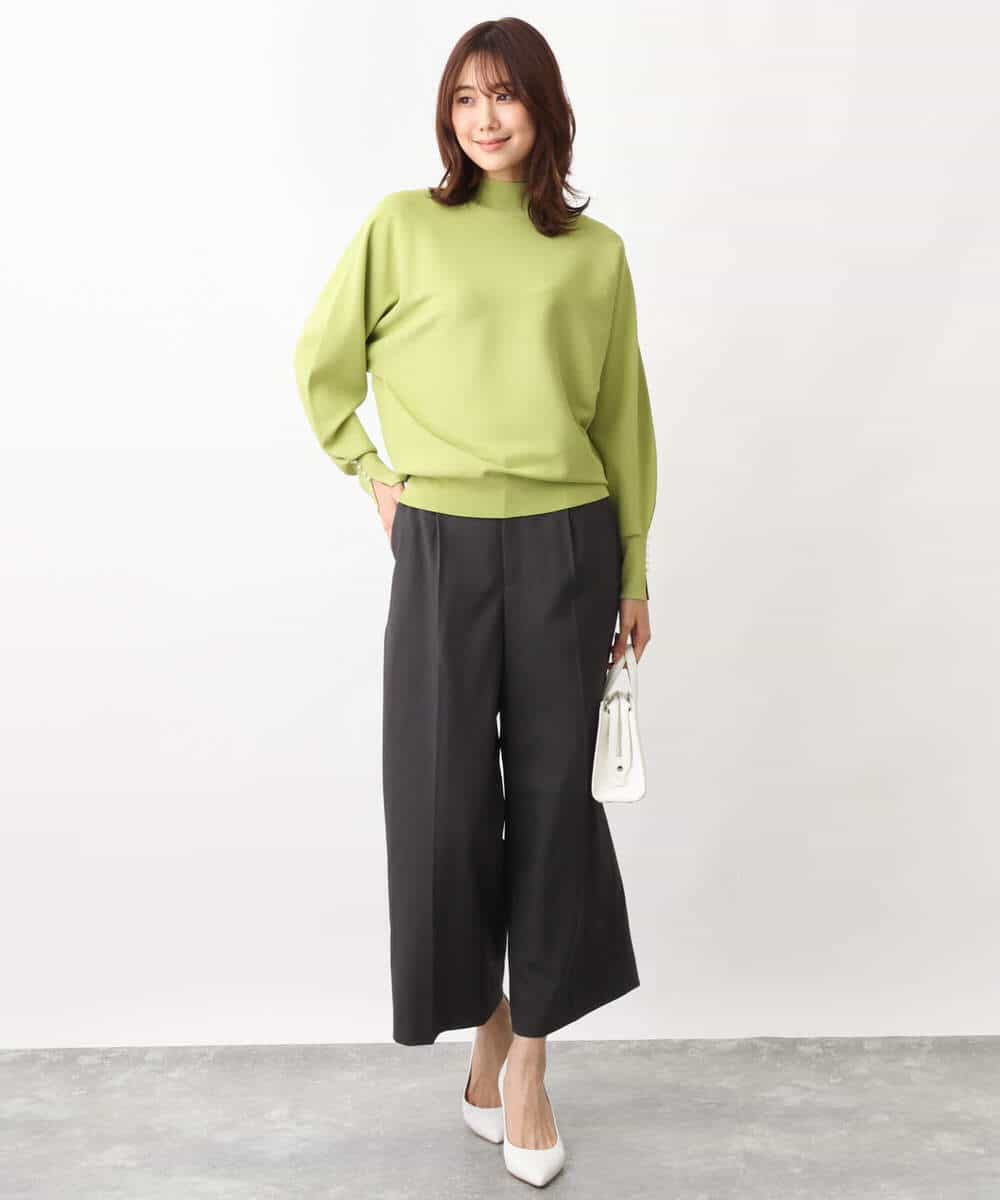 FKLFV14150 MK MICHEL KLEIN(MK ミッシェルクラン) ストレッチワイドクロップドパンツ/洗える ダークグレー
