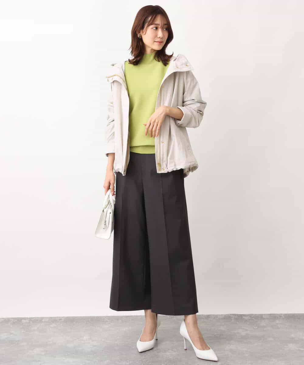 FKLFV14150 MK MICHEL KLEIN(MK ミッシェルクラン) ストレッチワイドクロップドパンツ/洗える ダークグレー