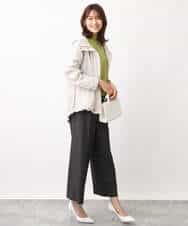 FKLFV14150 MK MICHEL KLEIN(MK ミッシェルクラン) ストレッチワイドクロップドパンツ/洗える ダークグレー