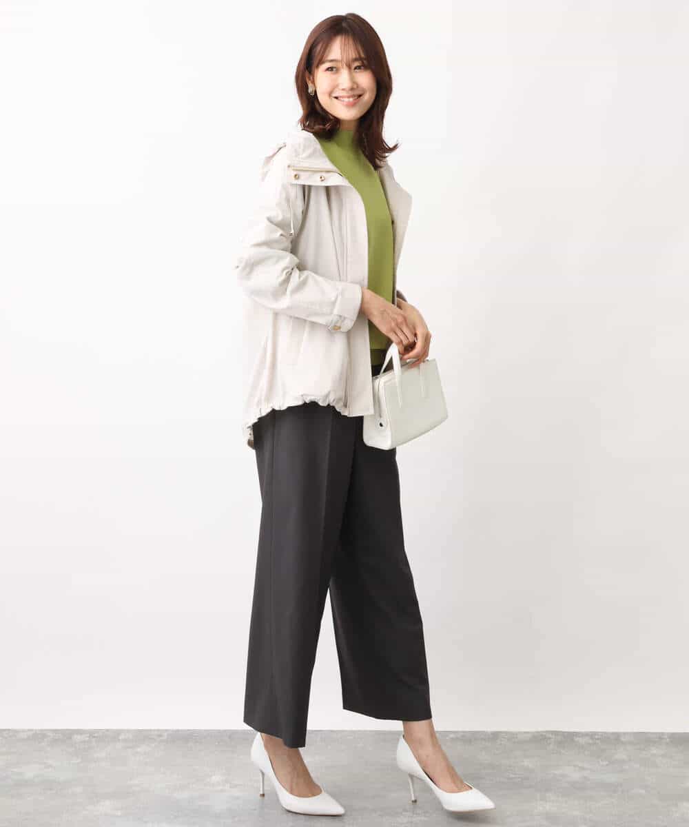 FKLFV14150 MK MICHEL KLEIN(MK ミッシェルクラン) ストレッチワイドクロップドパンツ/洗える ダークグレー