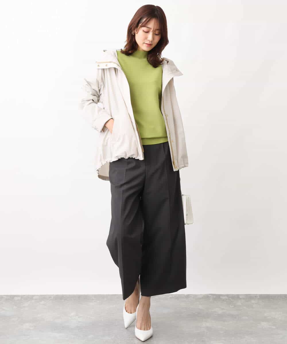 FKLFV14150 MK MICHEL KLEIN(MK ミッシェルクラン) ストレッチワイドクロップドパンツ/洗える ダークグレー