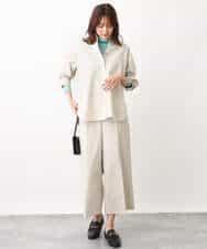 FKLFV14150 MK MICHEL KLEIN(MK ミッシェルクラン) ストレッチワイドクロップドパンツ/洗える ダークグレー