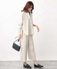 FKLFV14150 MK MICHEL KLEIN(MK ミッシェルクラン) ストレッチワイドクロップドパンツ/洗える ダークグレー