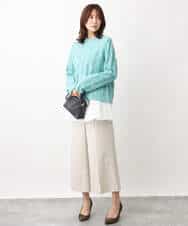 FKLFV14150 MK MICHEL KLEIN(MK ミッシェルクラン) ストレッチワイドクロップドパンツ/洗える ダークグレー
