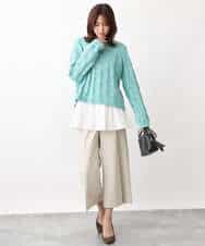 FKLFV14150 MK MICHEL KLEIN(MK ミッシェルクラン) ストレッチワイドクロップドパンツ/洗える ダークグレー