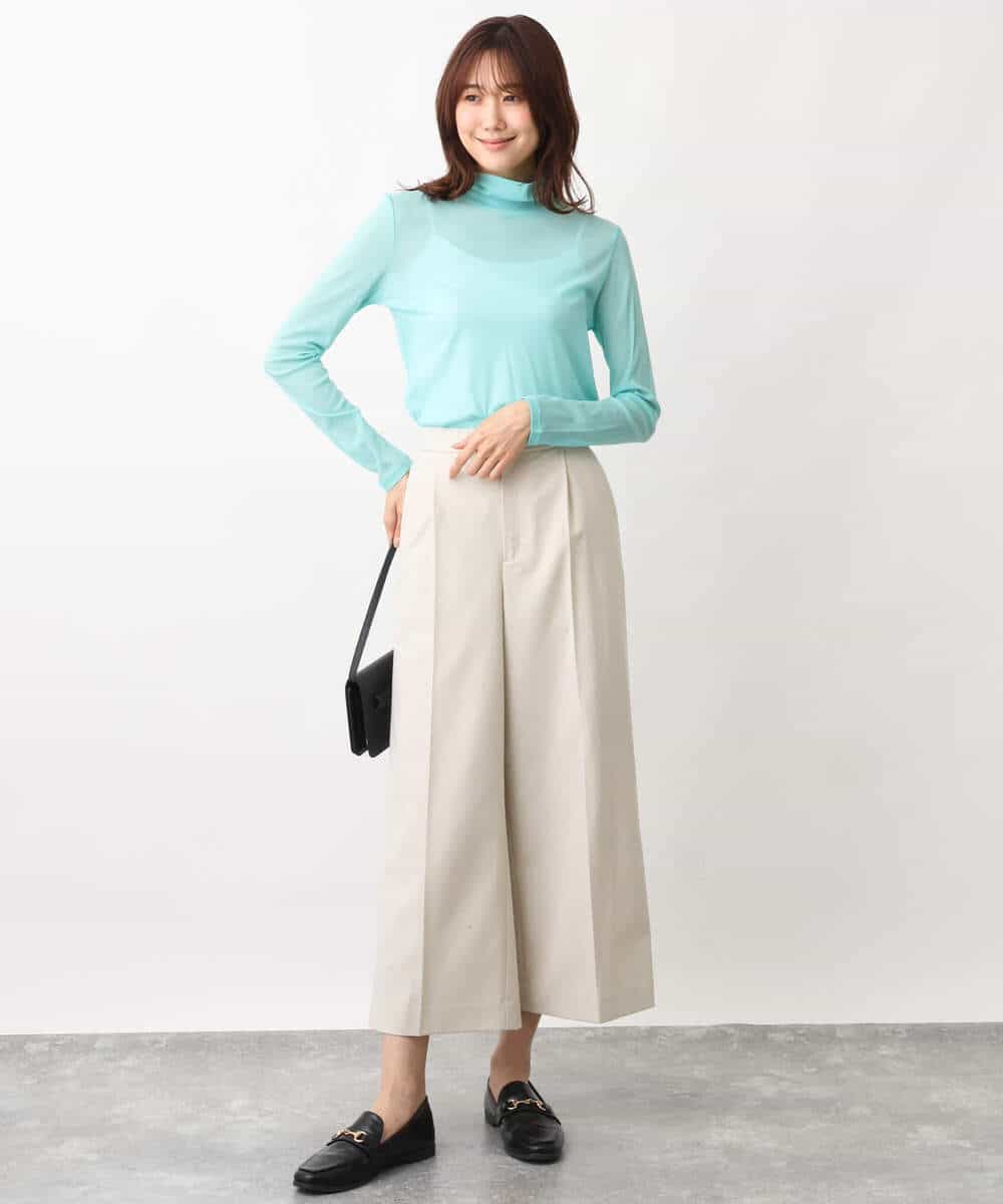 FKLFV14150 MK MICHEL KLEIN(MK ミッシェルクラン) ストレッチワイドクロップドパンツ/洗える ダークグレー