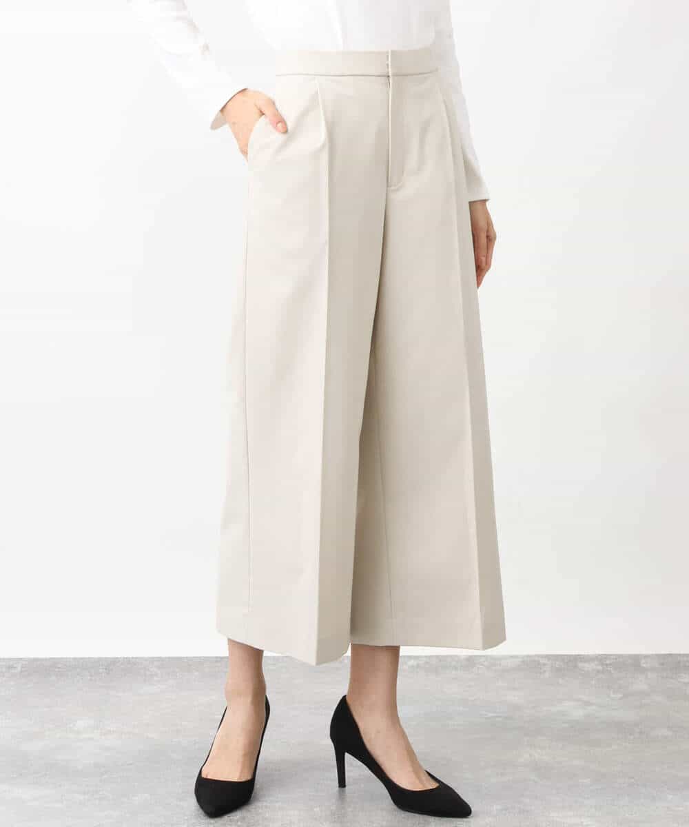 FKLFV14150 MK MICHEL KLEIN(MK ミッシェルクラン) ストレッチワイドクロップドパンツ/洗える ダークグレー