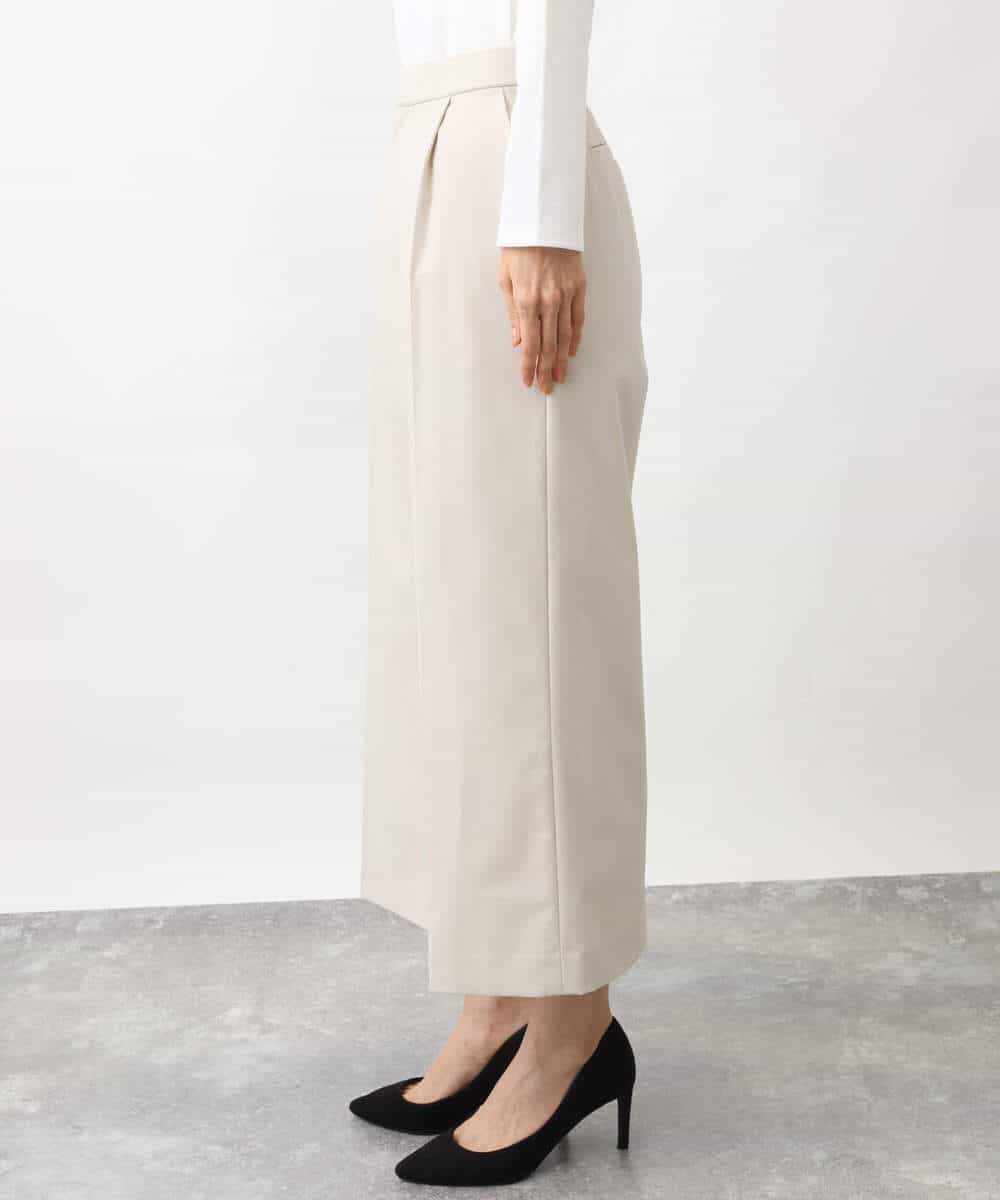 FKLFV14150 MK MICHEL KLEIN(MK ミッシェルクラン) ストレッチワイドクロップドパンツ/洗える ダークグレー