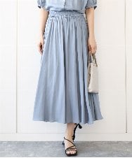 FKLGA03150 MK MICHEL KLEIN(MK ミッシェルクラン) サテンガウチョパンツ/接触冷感/洗える ブルーグレー