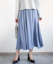 FKLGA03150 MK MICHEL KLEIN(MK ミッシェルクラン) サテンガウチョパンツ/接触冷感/洗える ブルー