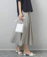 FKLGA03150 MK MICHEL KLEIN(MK ミッシェルクラン) サテンガウチョパンツ/接触冷感/洗える ベージュ