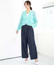 FKLGA30160 MK MICHEL KLEIN(MK ミッシェルクラン) デニムライクワイドパンツ/洗える ネイビー